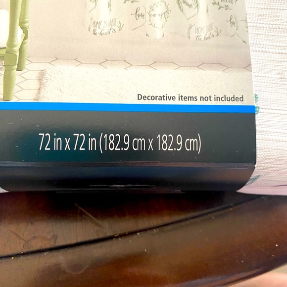 Fabric shower curtain with sayings and phrases on it.NWT,original packaging - Picture 5 of 9